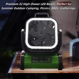 [Battery-Powered LED Cooler Fan] Cold Sky Battery-Powered with LED Light, Large Capacity Battery, 4-Speed Desktop Camping Cooler Dual Motor Portable Outdoor Wind Machine for Power Outages & Construction Sites, Construction Site Ventilation, Emergency Cooling Solution, Dual Motor Portable Fan, Desktop Air Circulator, Camping Gear Aesthetic, Industrial Utility Look, Quality Dual Motors, Sturdy Construction, Construction Workers, Emergency Prepared