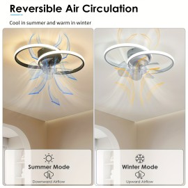 [Modern Ceiling Fan with Light] Modern Low Profile Ceiling Fan with Light | Remote Control, Dimmable LED, Wireless Induction Charging - Energy-Efficient Cooling Fan for Bedroom, Kitchen, Home Decor - Sleek White Design, Contemporary Lighting, Sturdy Construction