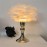 Modern Table Lamp with Golden Base - USB-Powered, Switch-On/Off, Bell-Shaped Shade, Polished Metal Base, Fabric Shade, Ideal for Bedroom & Living Room Decor, Bedroom Table Lamp | Modern Table Lamp | Usb Powered Lamp, Table Lamp For Living Room