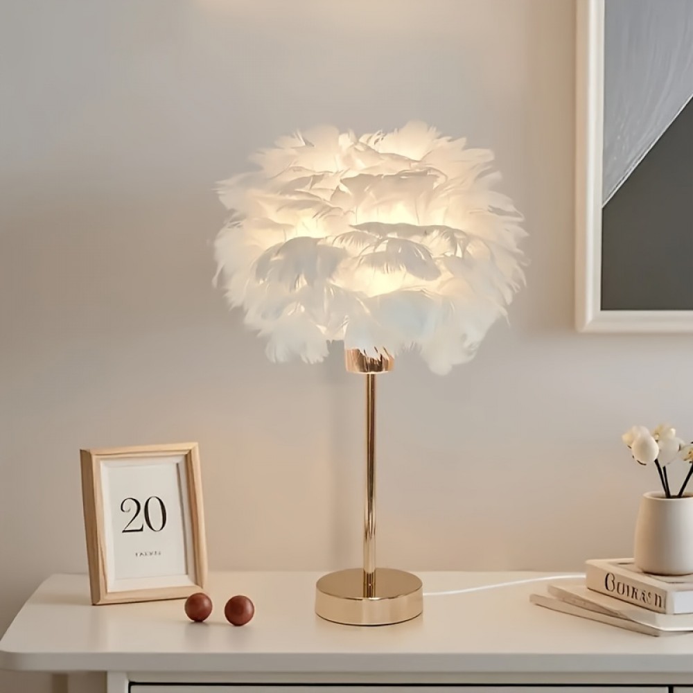 White Mushroom Desk Lamp Modern Princess Bedside Night Light Suitable for Girls' Bedroom Wedding Decoration Gift Atmosphere Lamp