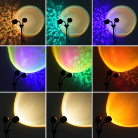 Sunset Ocean Wave Projector Lamp, Double Headed RGB Mood Light with 360° Rotation, 3D Ripple Effect, DIY Colors, for Bedroom, Living Room, Parties Black, Room Ambiance, Modern Lamp, Stylish Decor, Sturdy Design, Highquality Finish, Adjustable Brightness, Party Planners