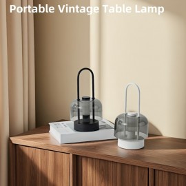 [Vintage Table Lamp] Vintage Table Lamp with Touch Control, USB-Powered Cordless Desk Light, Dimmable Bedside Lighting with Warm White/Neutral/cool Daylight, Portable Vintage Lighting for Living Room, Office, Bedroom - Ideal Gift for Christmas, Valentine's, Housewarming - Compatible with USB-Ports (No Adapter Needed), Classic Decor, Highquality Build, Office Workers