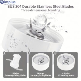 [Simplus Food Processor] Simplus Food Processor, Juicer, Dry Grinder, Ice Crusher, Includes 3 Cups, Stainless Steel Blades, for Meat Grinding, Vegetable and Fruit Juicing, Smoothies, Bean Grinding, Designed for Home Use, Food Preparation, Juicing Machine, Versatile Appliance, Compact Design, Durable Construction, Highspeed Motor, Multicup Blender, Grinding Machine, Smoothie Lovers, Cooking Hobbyists
