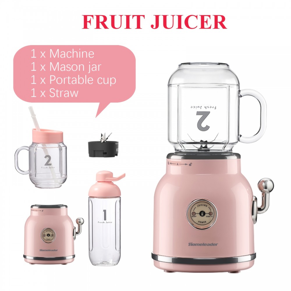 Homeleader Smoothie Blender Maker, Personal Blender For Shakes And Smoothies With 20.3 Oz Tritan BPA-Free Travel Cup And Lid, Green, Juicer Machine