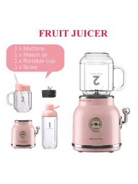 Homeleader Smoothie Blender Maker, Personal Blender For Shakes And Smoothies With 20.3 Oz Tritan BPA-Free Travel Cup And Lid, Green, Juicer Machine