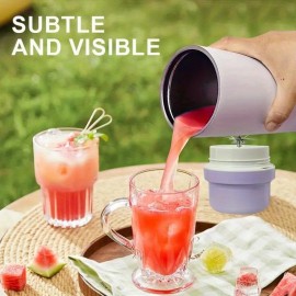 Portable Gradient Color 304 Stainless Steel Juicer Cup, Long-Lasting Temperature Lock for Hot & Cold, Powerful Ice Crushing, Wireless Portable 21.98oz, Large Capacity for Smooth Drinking, 20 Blades, USB Charging, for Snow Slush, Milkshakes & Iced