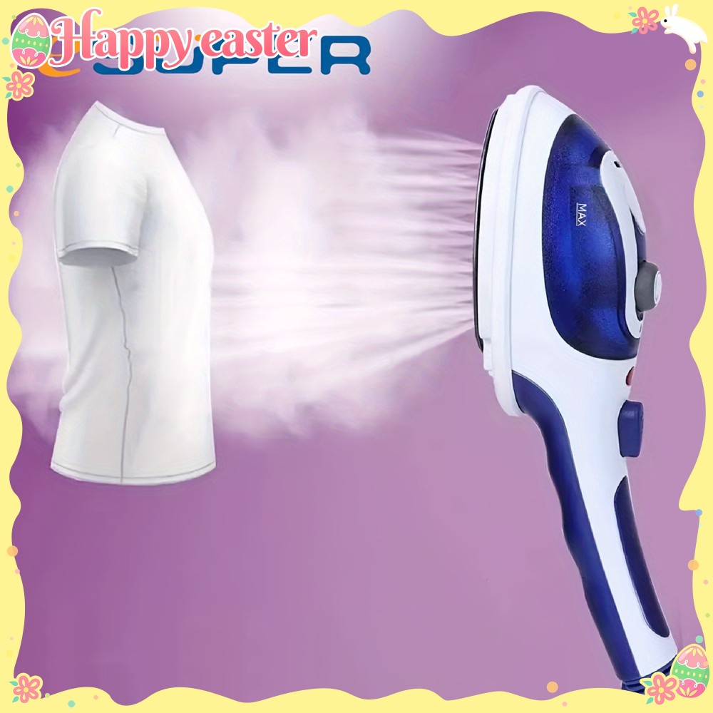 [2-in-1 Steam Iron] ESUPER 2-in-1 Travel Steam Iron | Portable, Adjustable Temperature, 800W High-Pressure Garment Steamer | Compact Design, Durable ABS Plastic, No Battery Needed, 110V-130V, US Plug, Perfect for Home & Travel Use