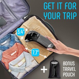 Travel Size Compact Travel Garment Steamer for Clothes to Go and Home Safe for Any Fabrics - Portable Handheld Steamer Powerful Steam Generator Iron for Clothes Best for Travel, 110V