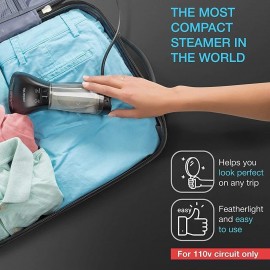 Travel Size Compact Travel Garment Steamer for Clothes to Go and Home Safe for Any Fabrics - Portable Handheld Steamer Powerful Steam Generator Iron for Clothes Best for Travel, 110V