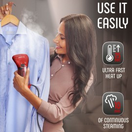 Travel Size Compact Travel Garment Steamer for Clothes to Go and Home Safe for Any Fabrics - Portable Handheld Steamer Powerful Steam Generator Iron for Clothes Best for Travel, 110V