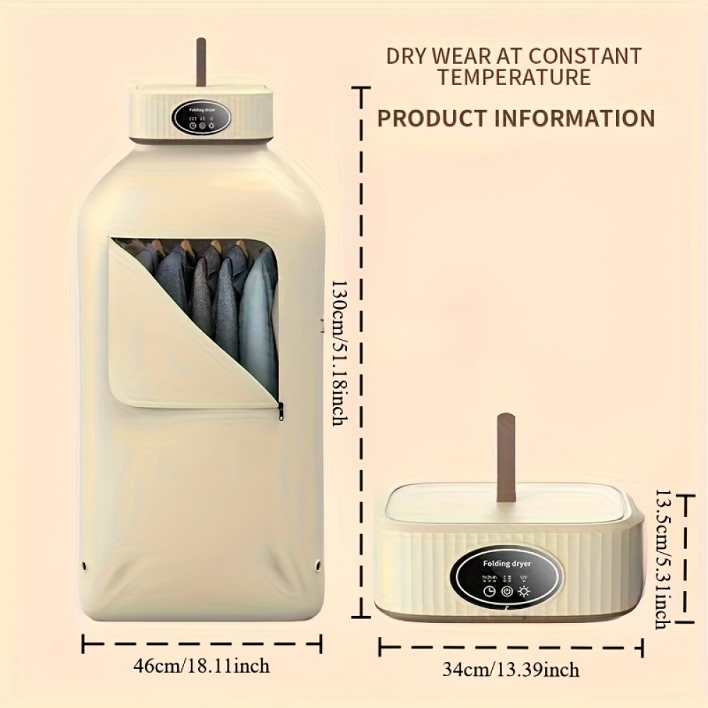 Foldable Clothes Dryer - Portable Multifunctional Drying Machine for Travel, Large Capacity High Power Dryer with Strong Wind for Quick Drying, Portable Clothing Dryer, Dryer for Clothes Travel Use, Mini Portable Dryer for Clothes, Portable Dryer for Clothes for Travel, Laundry Dryer, Spacesaving Design, Durable Construction, Efficient Airflow, Camping Essentials, Small Households