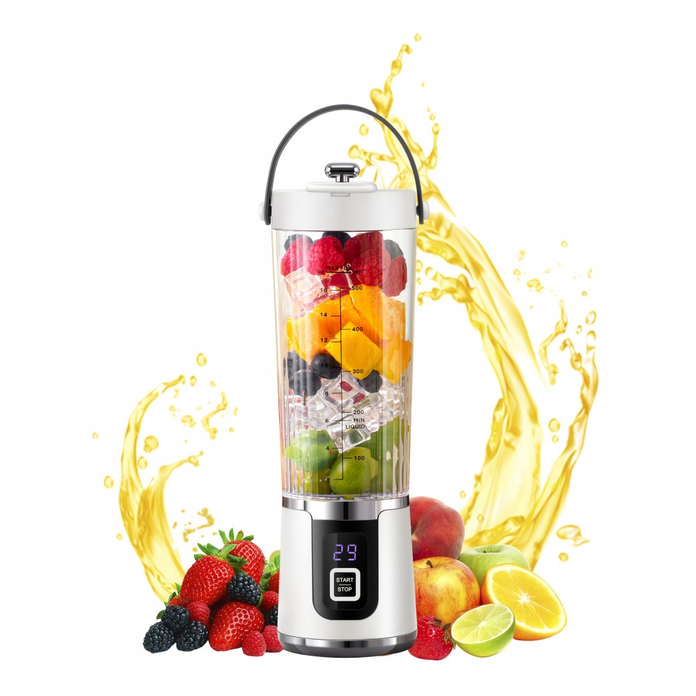 [USB Rechargeable Juicer] Senbowe USB Rechargeable Portable Juicer, Compact Blender, 500ml, Equipped with 10 Blades, Graduated Cup, Food Grade Abs, Easy to Clean Detachable Design, Dual Mode Of Smoothie And Fresh Juice, Convenient to Replenish Nutrients Anytime, Anywhere