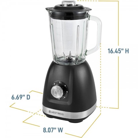 Blender with 48 - Ounce Blending Jar and 20 - Ounce Travel Cup, Compact Design with Dial Control, 700 - Watts, Black, Fruit Blender Portable, Smoothie Maker, Kitchen Appliance, Sleek Kitchen Gadget, Spacesaving Appliance, Easytoclean Jar