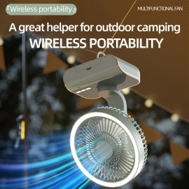 Sleek High-End Intelligent Desktop Fan with Multifunctional Lamp, Wall-Mountable & Hanging Design, Remote-Controlled Oscillation, Quiet Operation at Low Noise Levels, USB Rechargeable, Lithium Battery, Ideal for Various Settings, Standing Fa