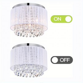 Modern Pink Crystal Chandelier – Elegant Flush Mount Ceiling Fixture with Adjustable Height, Perfect for Living Room, Bedroom, Kitchen & Bathroom, E14 Base (Bulbs Not Included)