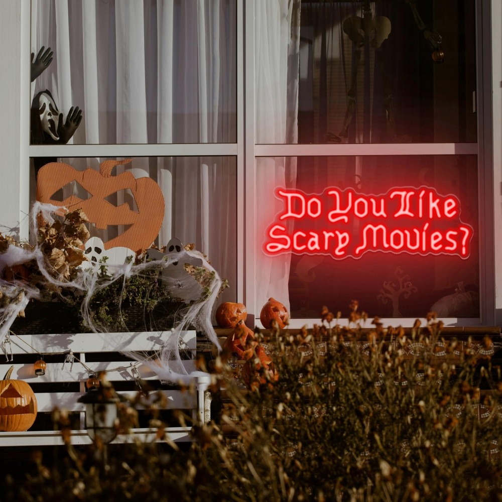 [Horror Movie Room Neon Sign] Horror Movie Neon LED Sign | Gothic Font ...