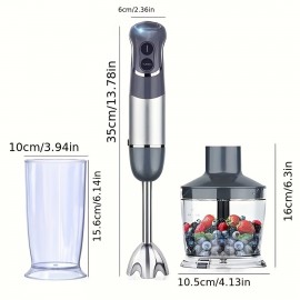 5-in-1 Handheld Blender, Hand Blender with Copper Motor and Stainless Steel Blades, Mixing Cup, Food Processor, Multifunctional Blender, Milk Frother, US Plug, Perfect for Smoothies, Purees, and More, Kitchen Blender, Puree Blender, Smoothie Maker